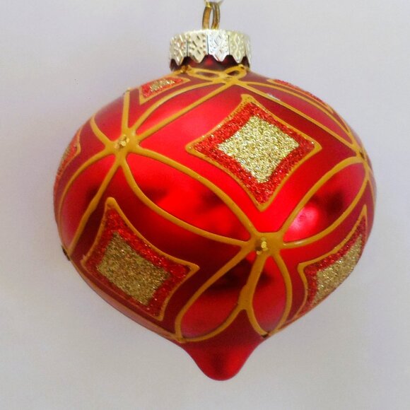 Christmas Glass Ornaments Hand Decorated Set (9 piece)- NEW - Picture 14 of 15